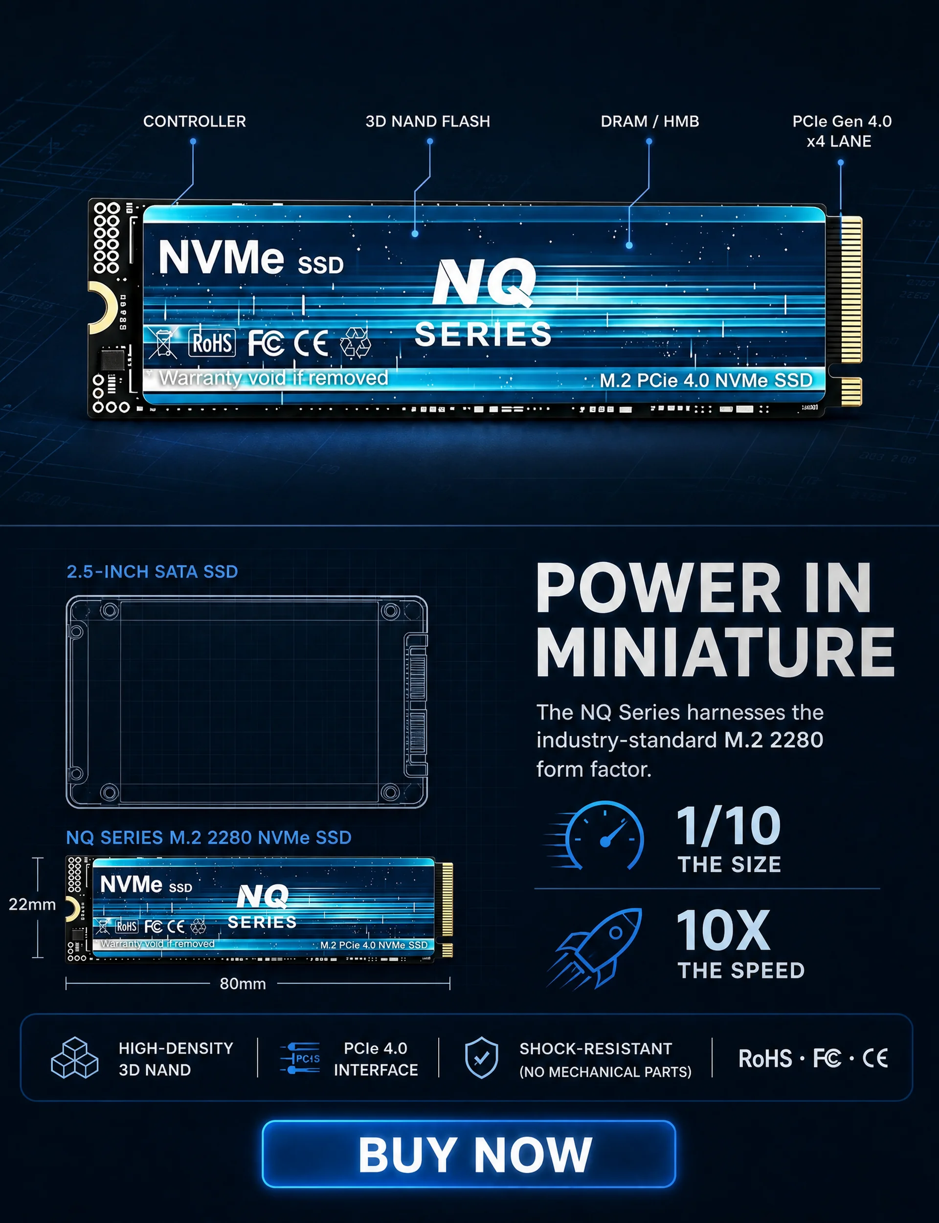 SSD NVMe M.2 PCIe 4.0 Serie NQ - M.2 Nvme 4Tb Pcie 4.0 Ssd recensione e prezzo