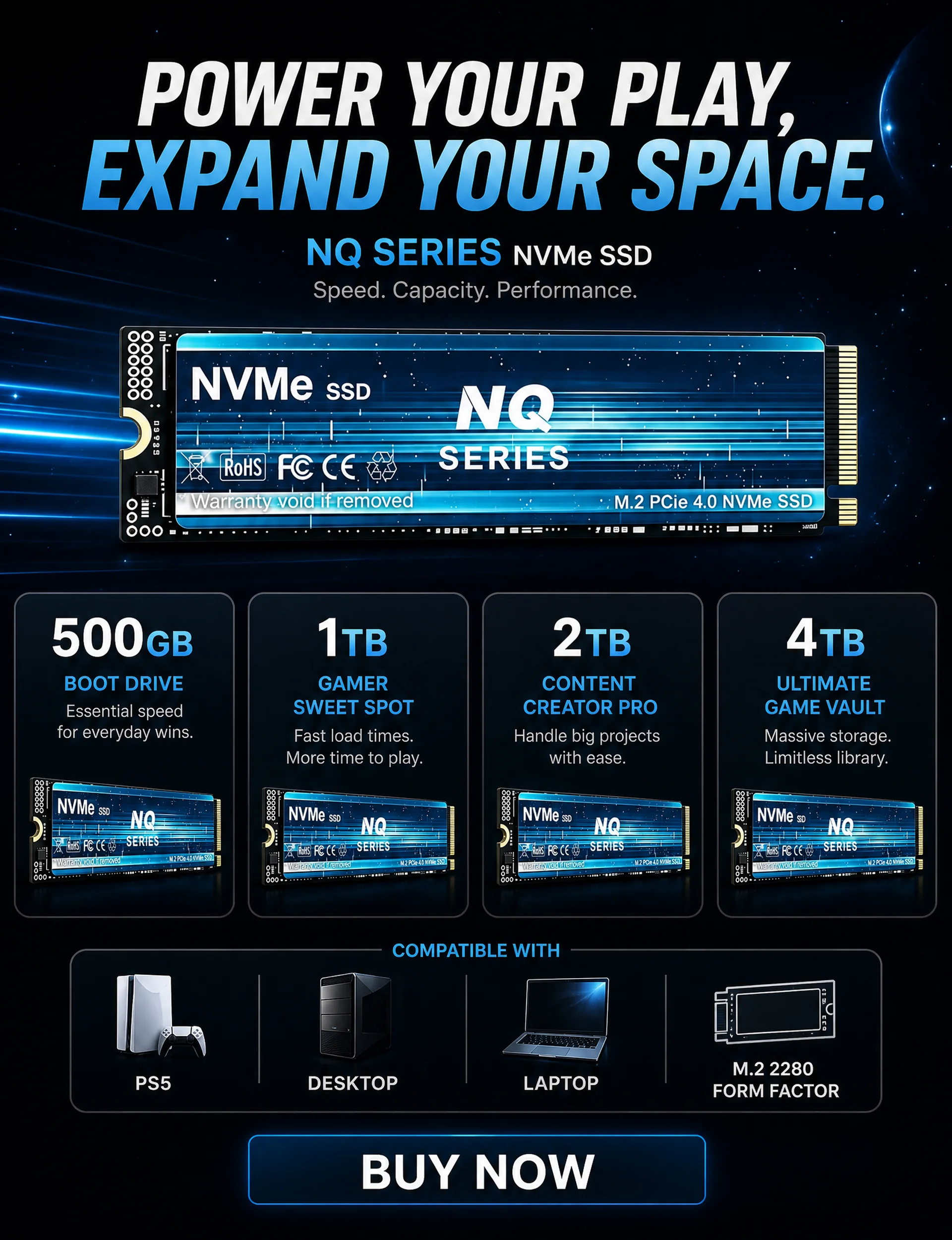 SSD NVMe M.2 PCIe 4.0 Serie NQ - M.2 Nvme 4Tb Pcie 4.0 Ssd recensione e prezzo